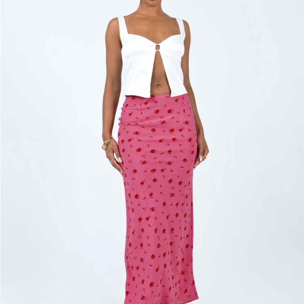 Princess Polly GENDLING MIDI SKIRT PINK FLORAL